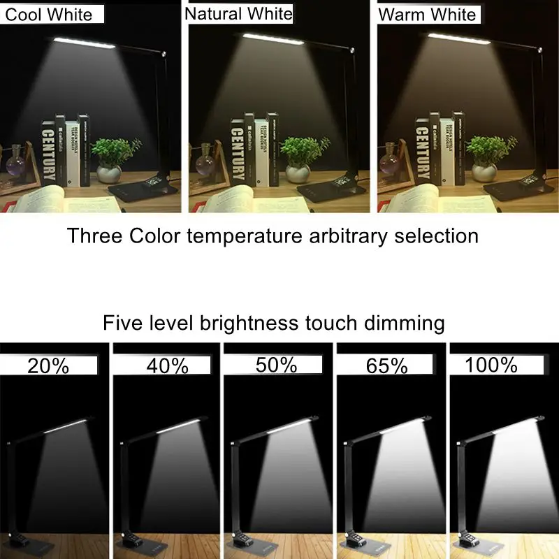 Светодиодный алюминиевый сплав Складная Настольная лампа с защитой для глаз настольная лампа в виде книги светодиодный светильник сенсорное управление затемнения яркость и цвет