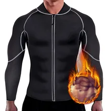Мужская спортивная футболка с длинными рукавами, корсет, фитнес, Корректирующее белье, неопрен, сауна, для бега, высокая компрессия, тренировочные Топы