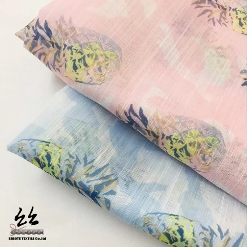 

Printed organza fabric for scarf or woman dress 25*150cm/piece M78