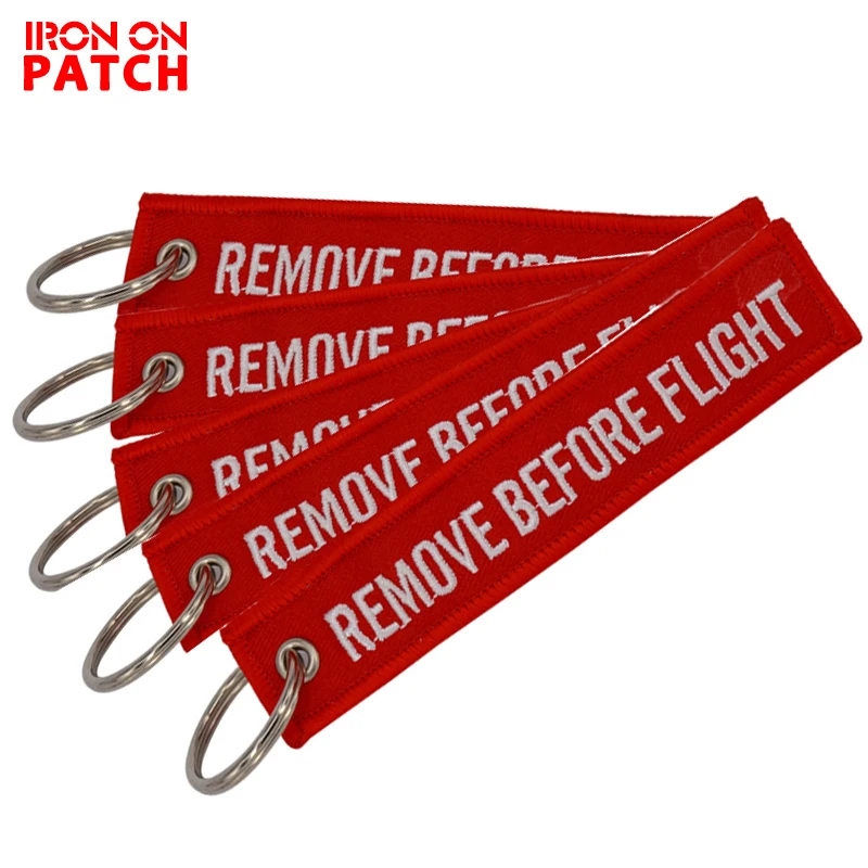 

White/red Chaveiro Key Chain for Cars Red Key Fobs OEM Keychain Aviation Tag Embroidery Key bias tape webbing