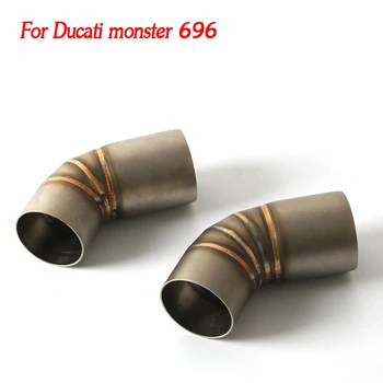 

Motorcycle Exhaust Slip on Stainless Steel Middle Link Pipe Escape Moto Connecter Adapter Pipe for Ducati Monster 696 Accessory
