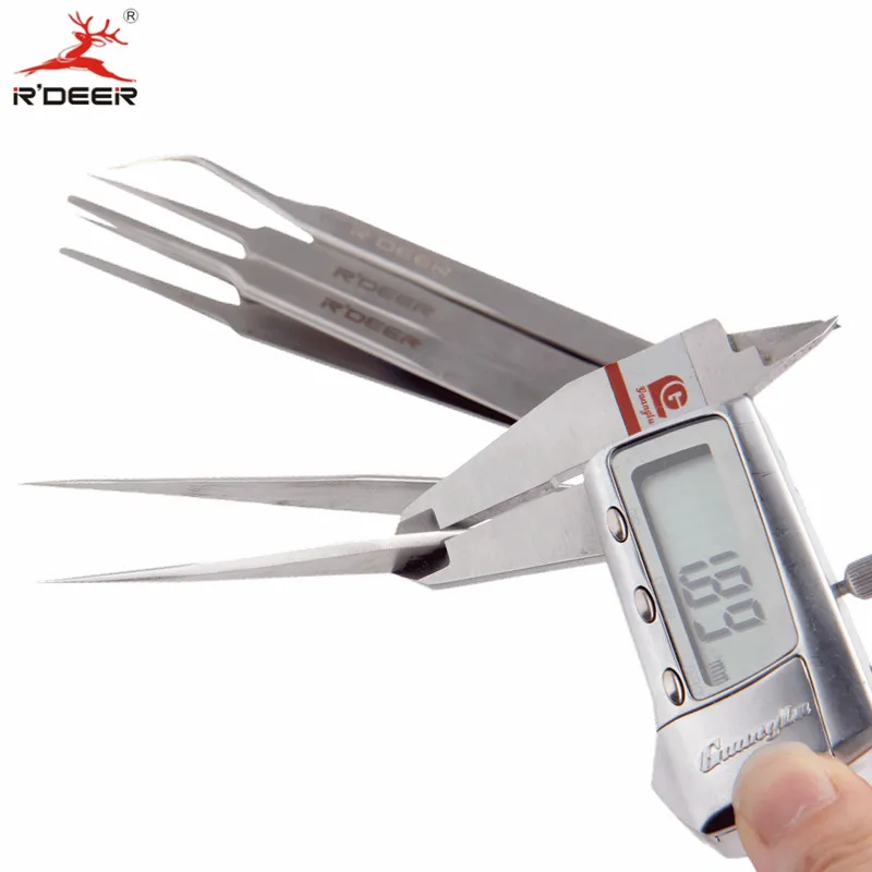 RDEER 6pcs Electronics Tweezers Set Forceps Stainless Steel Alicate Repairing Maintenance Hand Tools