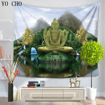 

YO CHO Wall Decor Mandala Tapestry Hippie Hippy Wall Hanging Bohemian Home Dorm Decor 3d Tenture Mural Lotus Wall Tapestry Art
