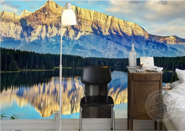 customize living walls wallpapers forest snow mountain wallpaper 3d
