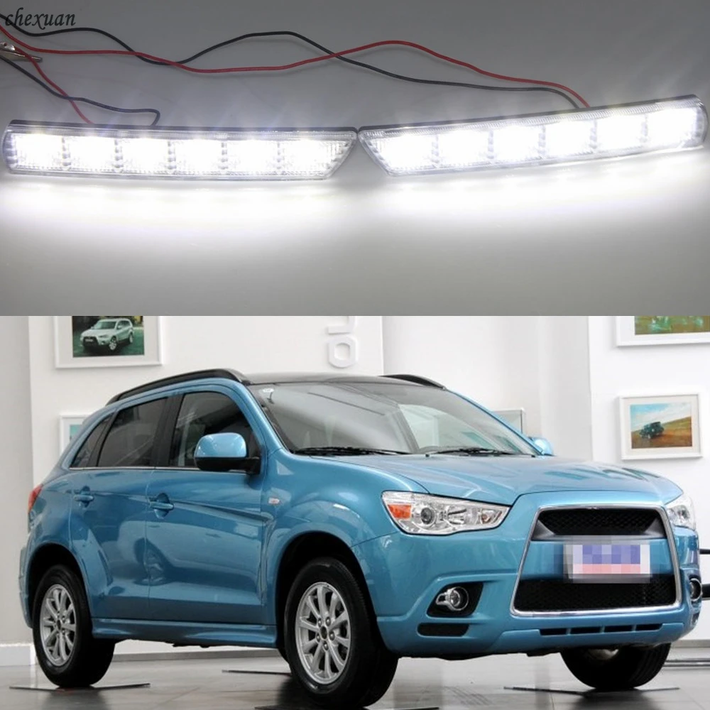 

CSCSNL 1 set DRL Daytime Running lights daylight car LED with fog head lamp cover car-styling For Mitsubishi ASX 2010 2011 2012