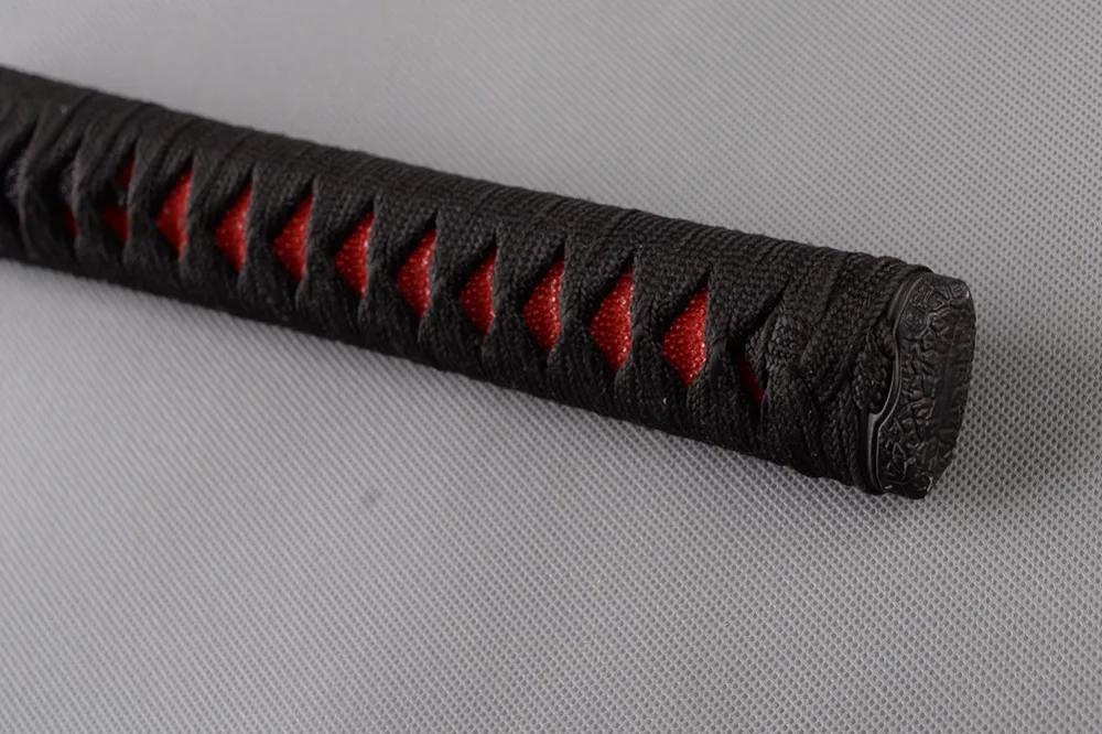 Деликатные аксессуары для мечей ручка Tsuka японской катаны с черным шелком Ito