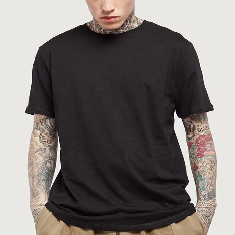 2017 spring Casual men breathable bamboo cotton t shirt