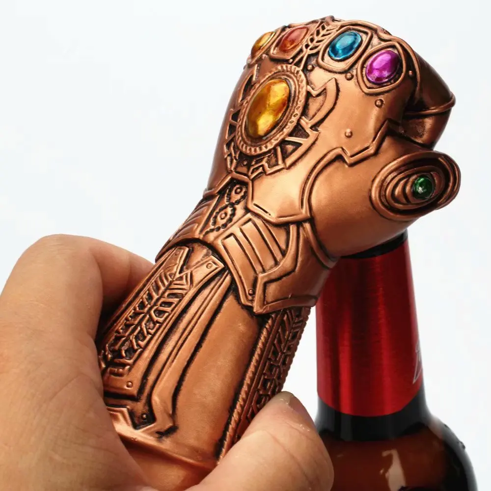 

100pcs Creative Bottle Opener Avengers Infinity War Thanos Infinity Gauntlet Bottle Opener Superhero Metal Beer Bar Tool Gift