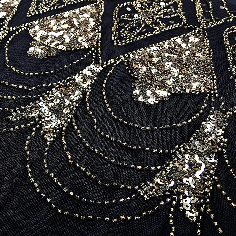 Tonval, винтажное длинное платье, расшитое бисером, 1920 s, Ретро стиль, женская одежда, с блестками, вечерние, элегантные, сетчатые, Макси платья