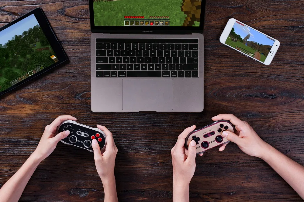 Kopen 8 Bitdo NES30 Pro Draadloze Bluetooth Controller Dual Klassieke Joystick voor iOS Android Gamepad PC Mac Linux voor iphone games
