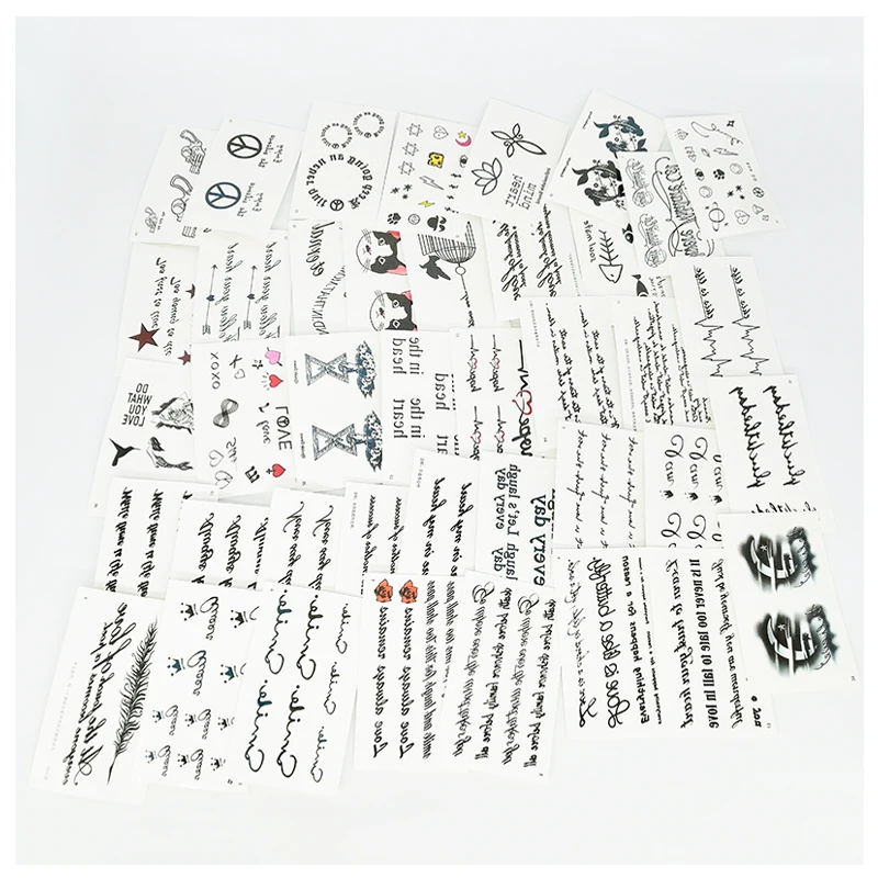 

40pcs/set Temporary Tattoo Sticker Sexy Letter Tattoo Waterproof Faux Tatouage for Leg Arm Body Tatuaggi Temporanei Men Women