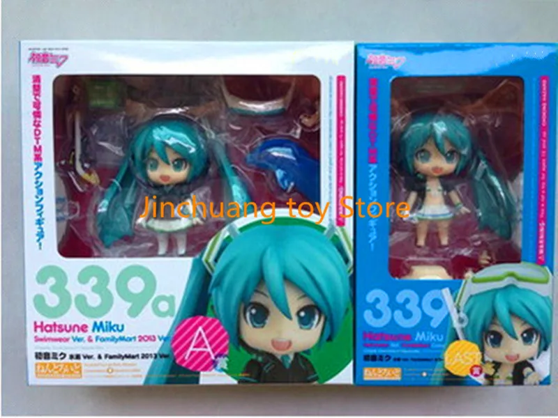 

Anime Hatsune Miku #339a/#339b Swimwear Ver. FamilyMart PVC Action Figure Nendoroid 4" Collection Model Toy Free Shipping DE279