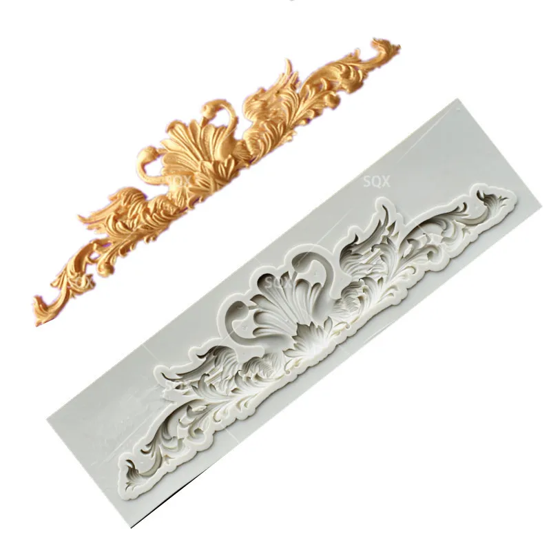 Swan Lace Embossed Mold European Style Decorative Head Peripheral Food Grade Silicone Baking SQ1715 | Дом и сад