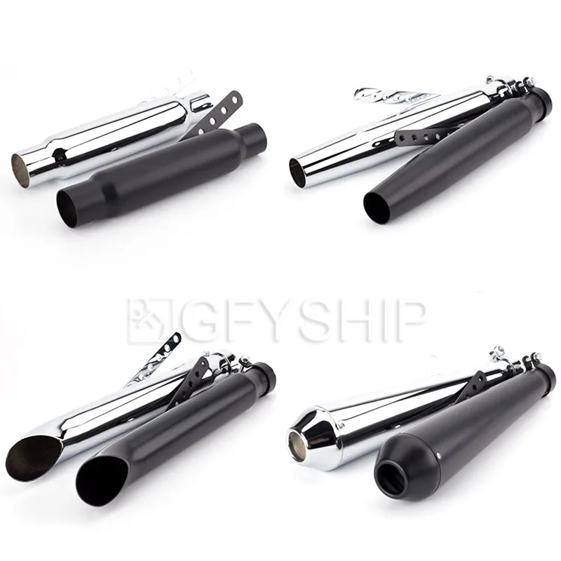 

Universal Cafe Racer Exhaust Pipe Retro Motorcycle Exhaust Pipe Escape With Sliding Bracket For Harley Honda Suzuki Cruise Moto