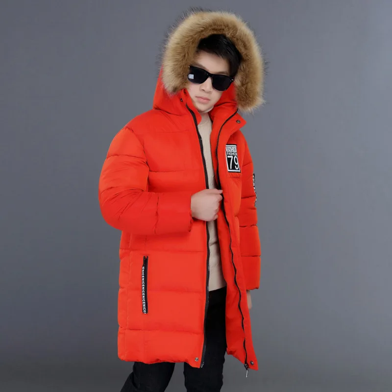 Новинка года; пальто для мальчиков; сезон весна-осень-зима детская зимняя куртка с хлопковой подкладкой и капюшоном для мальчиков; одежда для детей; парки для мальчиков - Цвет: Бежевый