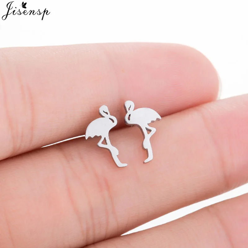 Dainty Minimalist Vivid Flamingo Earrings for Women brincos Cartoon Animal Female Earrings Bijoux Pendientes Mujeres