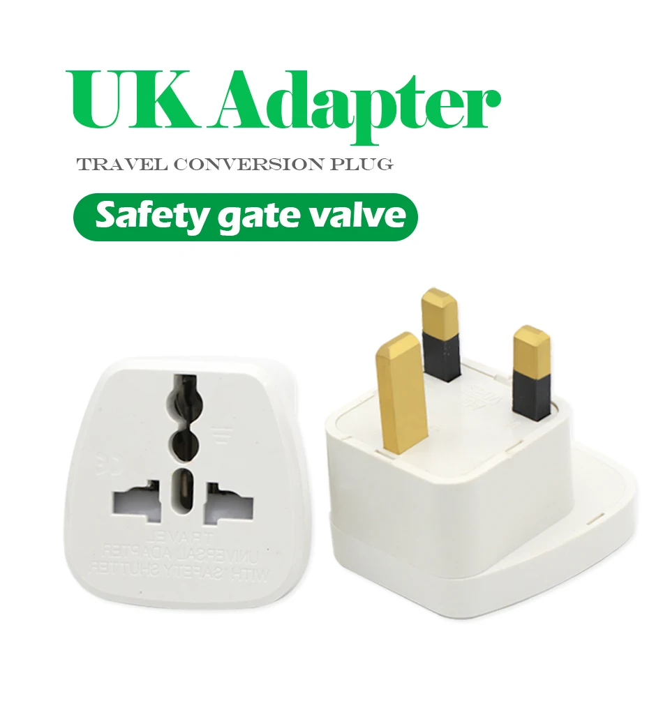 1PC Universal EU US AU TO UK Conversion Plug 2 Pin Socket EU to England Travel Charger Adapter For Electronic Charging (1)