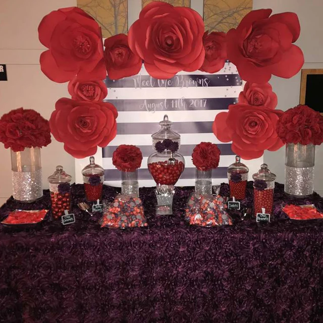 9pcs red giant paper flowers for party wedding decor for photo booth paper flower photobooth backdrop