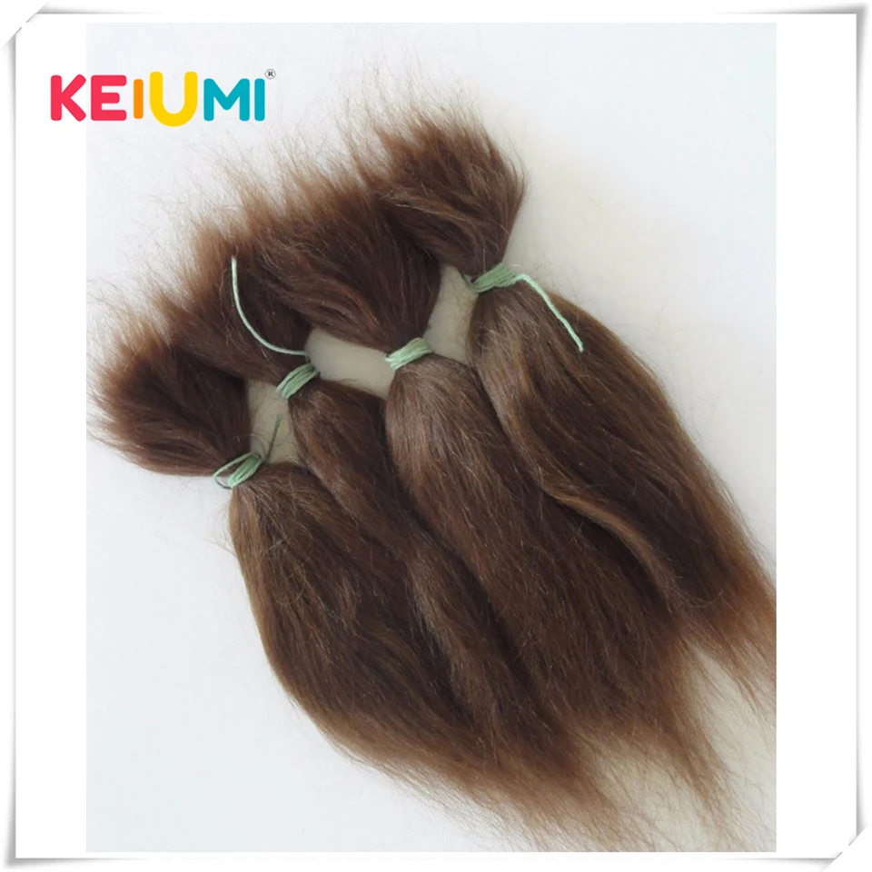 

15g Brown and Blonde 100% Pure Natural Fashion Mohair Doll Hair 6 Inches For Reborn Baby Dolls Angora Goat Wig Accessories
