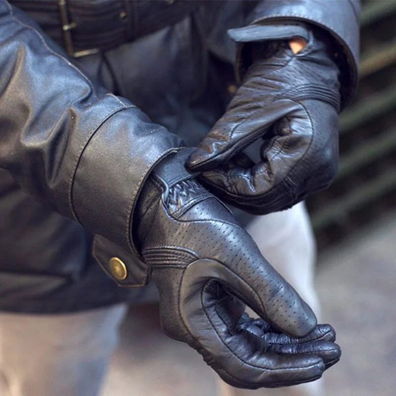 Nuoxintr дышащие Мотоциклетные Перчатки кожаные перчатки с полной защитой пальцев перчатки для мотокросса перчатки для езды на горном велосипеде