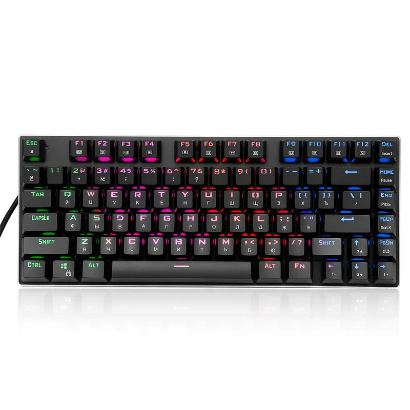 Механическая клавиатура Outemu с русской раскладкой игровая подсветка 81 клавиша RGB