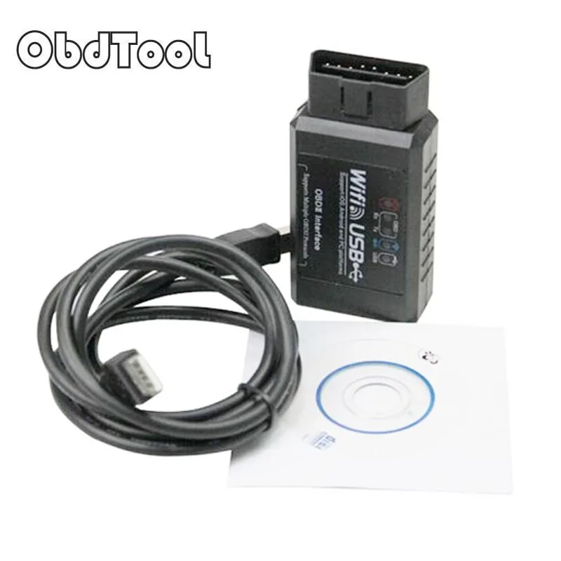 

ObdTooL ELM327 WIFI USB OBD2 OBD Scanner Diagnostic Tool High Quality ELM 327 V1.5 Wifi OBD ii code reader Android /for IOS