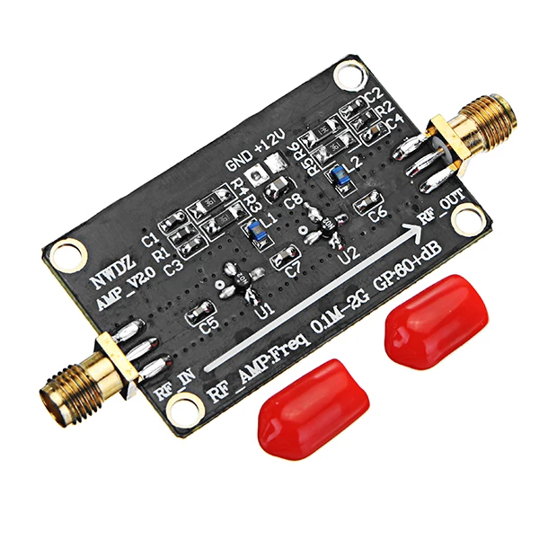 

RF Wideband Amplifier LNA 0.1M-2G Gain 60dB Two-stage Amplification