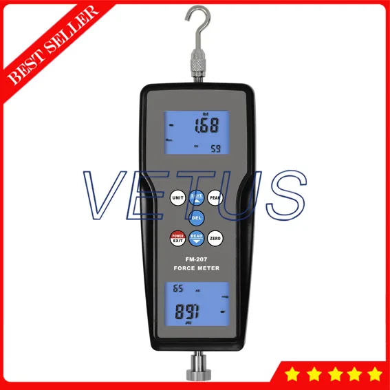 

FM-207 Digital Digital Push Pull Force Gauge Tester Meter 4 measurement unit with Dynamometer Force Measuring Instruments