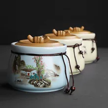 Шаньшуй люди гончарные чайные банки половина джинов, влагостойкие Герметичные банки, черный чай, зеленый чай пуэр чай банки индивидуальный логотип