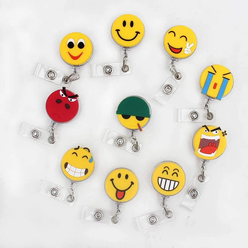 

Funny Expression Retractable Plastic Badge Holder Reel Student Nurse Use For Exhibition ID Enfermera Name Card Office Chest card