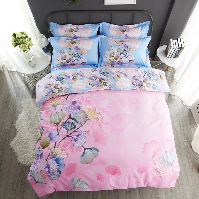 

New Fashion Beautiful Bed Set 4 unids Bedding Set Soft Comfortable Bedding Multiple Color Printing Bedding Home Textiles