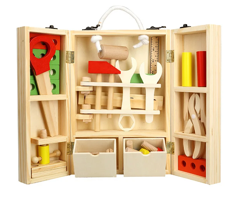 Деревянный DIY портативный многофункциональный набор инструментов для моделирования, набор инструментов, набор инструментов для ремонта, Детская разборка, обучающая игрушка