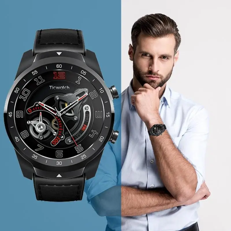 Оригинальные Смарт часы Xiaomi Ticwatch Pro Android GPS IP68 водонепроницаемые Поддержка NFC