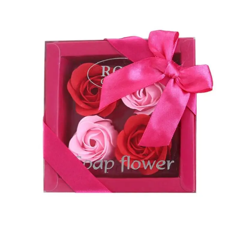 4 шт. креативная роза цветы ароматизированное мыло в форме лепестка ароматизированное мыло подарок на день Святого Валентина - Цвет: 14