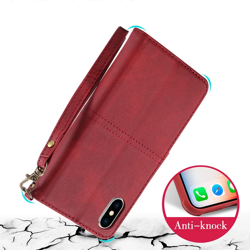 Роскошный фирменный Магнитный чехол-кошелек для IPhone X 10 Fundas, кожаный чехол-подставка для карт, Карманный чехол для iPhone X, Iphone10, Coque