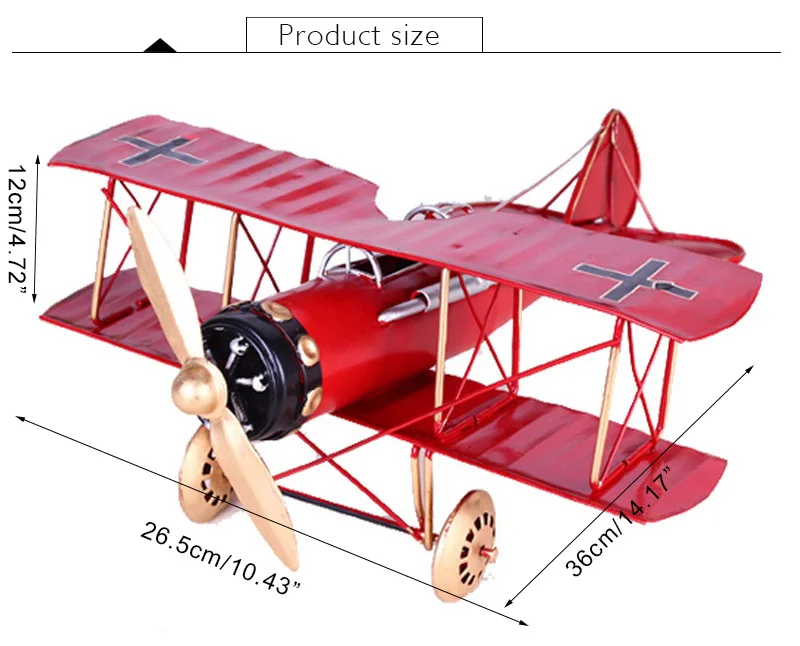 Винтажный металлический самолет украшения для дома воздушная игрушка в виде самолета для детский самолет Миниатюрные модели ретро творческие украшения для дома