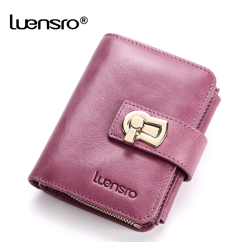 

2019 Genuine Leather Women Wallets Short Coin Purse Small Wallet Leather Card Holder Purse Zipper Hasp Female Coin Wallet Women