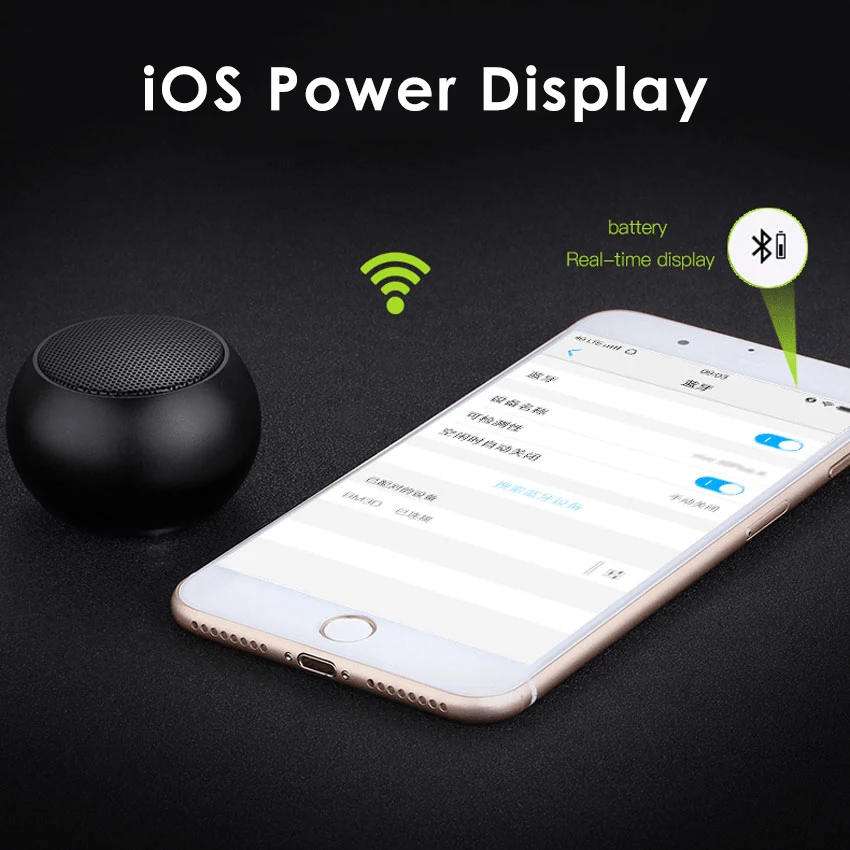 Aimitek BM3D Mini TWS Portable Bluetooth Speaker True Wireless Stereo Subwoofer Handsfree Loudspeaker with Mic for Smartphones