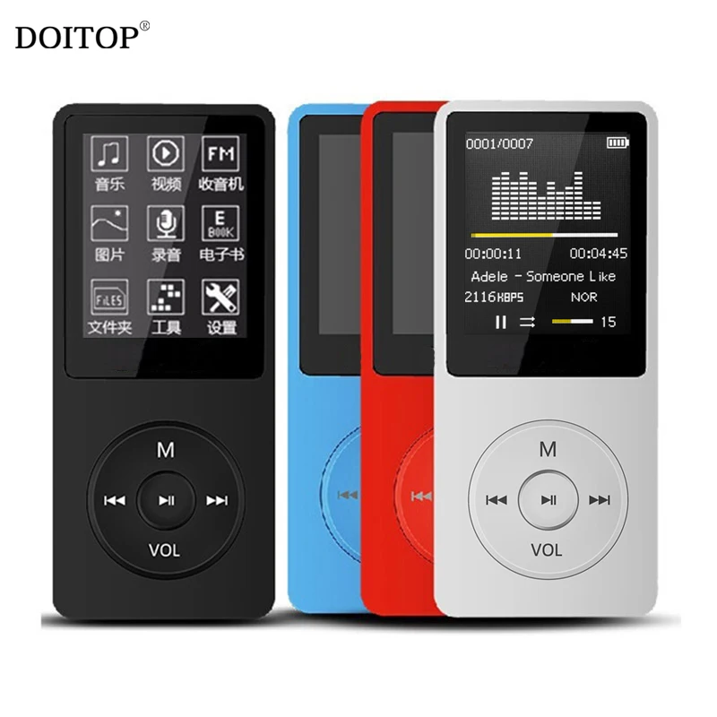 DOITOP 1 8 дюймовый экран Портативный 8G MP3 без потерь HIFI радио бас музыкальный плеер