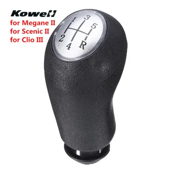 

KOWELL 5-Speed MT Gear Shift Knob for Renault Scenic II 03-06 Megane II 02-08 Clio III 05-09 Shifter Lever Stick Interior Parts