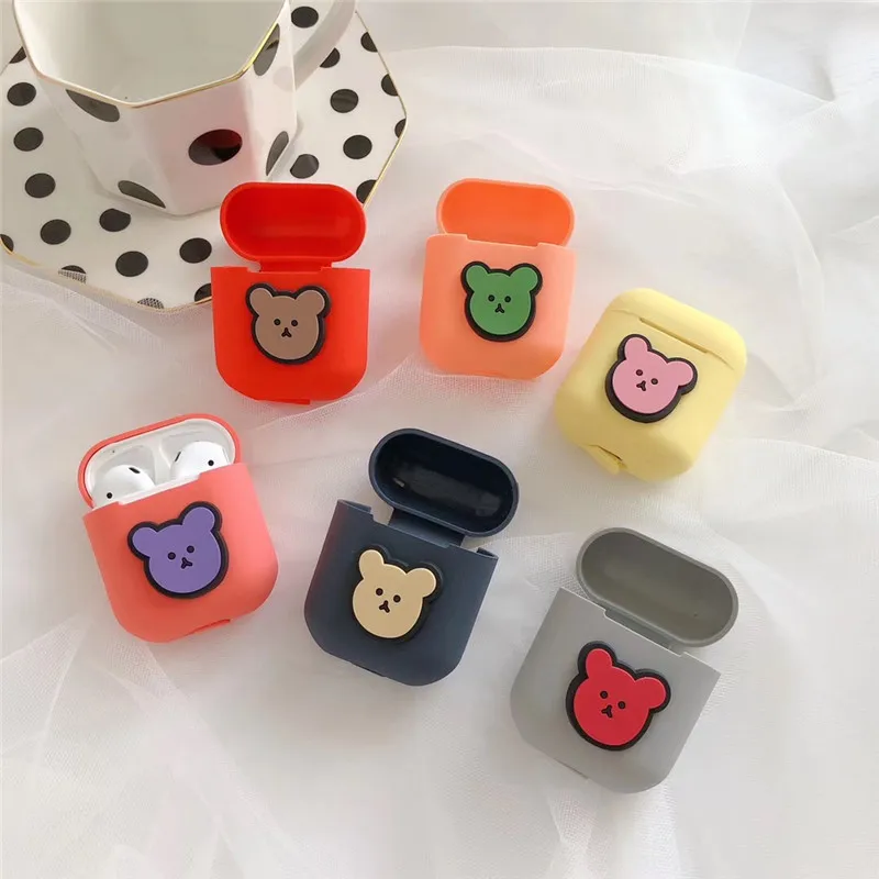 

Earphone Case For AirPods Case Cartoon Bear Silicone Cover for Apple Air pods 2 Cute Earbuds Bag for Earpods Cases Accessoires