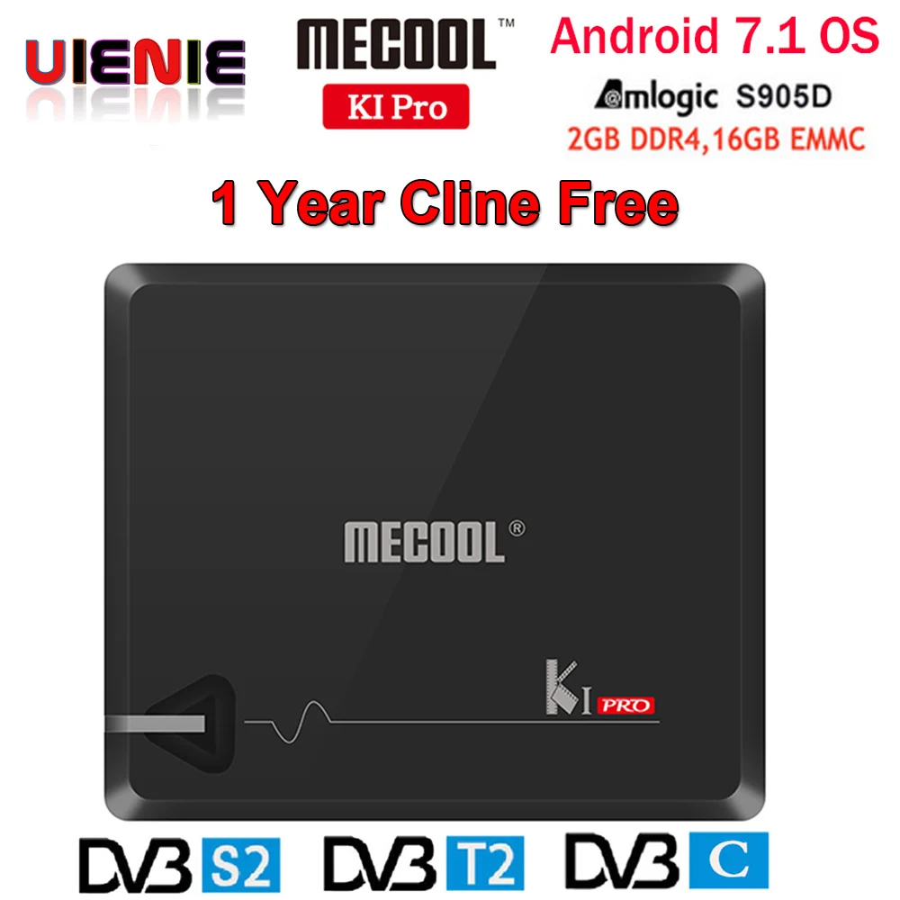 

KI PRO 2GB/16GB DVB-T2 DVB-S2 DVB-C Android 7.1 TV Box Amlogic S905D Dual WIFI HD Satellite Receiver+1 Year Clines Europe Server