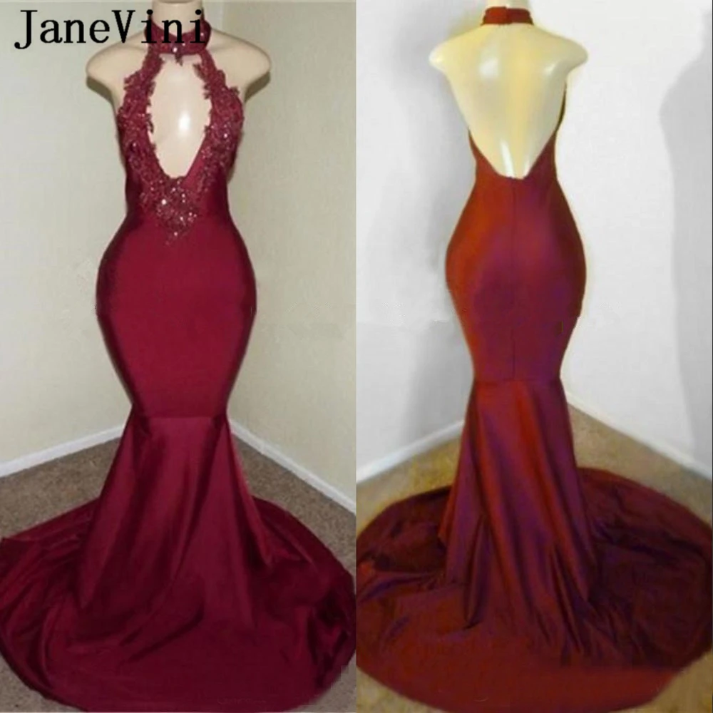 Sexy-Mermaid-African-Prom-Dresses-2019-Halter-Backless-Cut-Out-Burgundy-Satin-Long-Prom-Dress-Arabic_副本