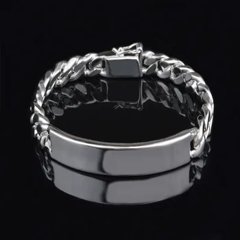

10pcs wholesale 20cm length 10MM chain bracelets for men 925 silver bangle bracelets silver jewelry fashion 925 silver bracelets