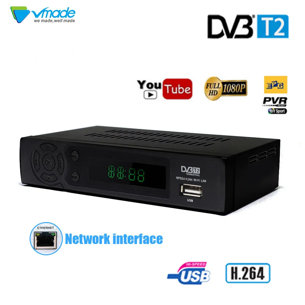 Vmade новейший DVB T2 8939 приемник HD цифровой наземный ТВ тюнер поддерживает YouTube MPEG 2/MPEG