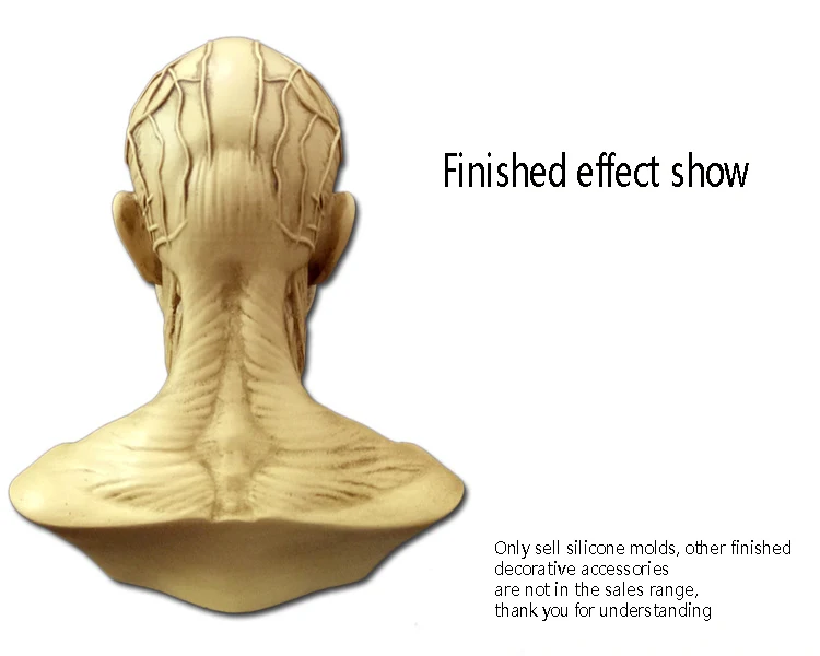 3D Художественная Картина штукатурка статуя силиконовая форма череп голова человека мышечная Структура эскиз обучающая модель свечная глина форма для мыла ручной работы