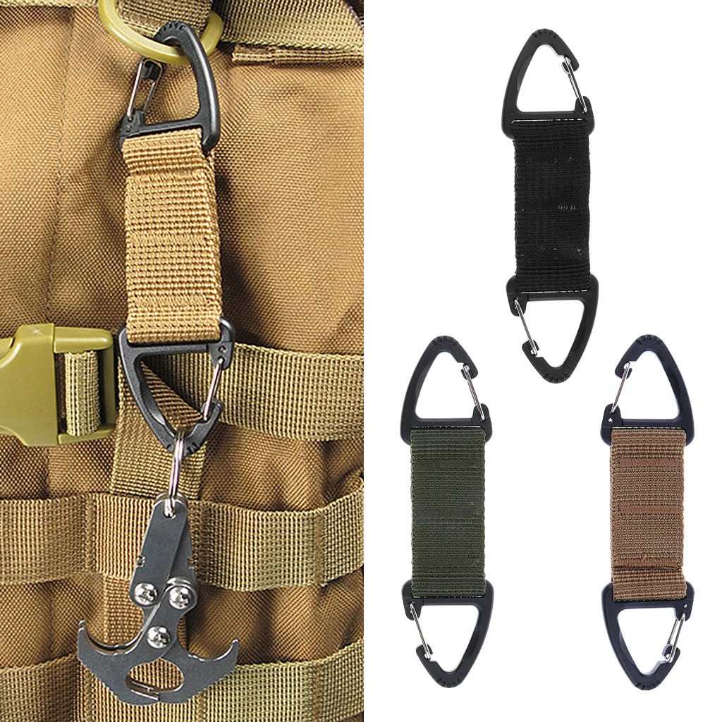 

Climbing Accessories Webbing Double Ended Triangular Carabiner Clip Outdoor Hiking High Strength Nylon Spring Snap Hook 3Colors