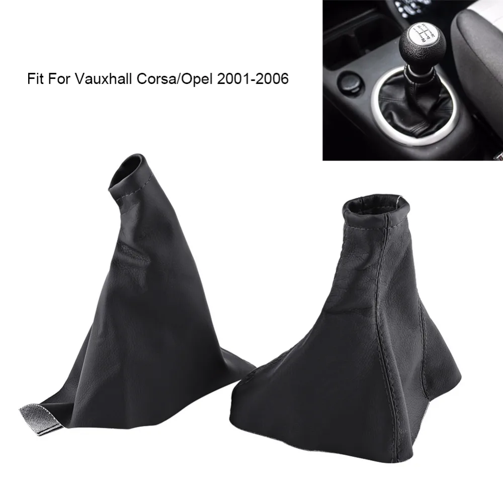 

2PCS Car Gear Shift Stick Gaiter Boot PU Leather Dust Cover For Vauxhall Opel 2001-2006 Corsa B 1993-2000 Car Accessories