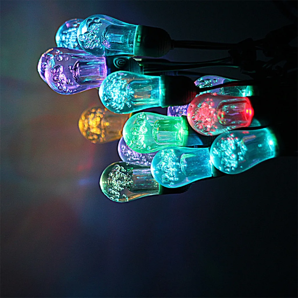 

12LED Waterdrop Solar String Lights Ball Bulbs RGB Color Changing Crystal Tree Wedding Home Indoor Battery Powered Decor Lights