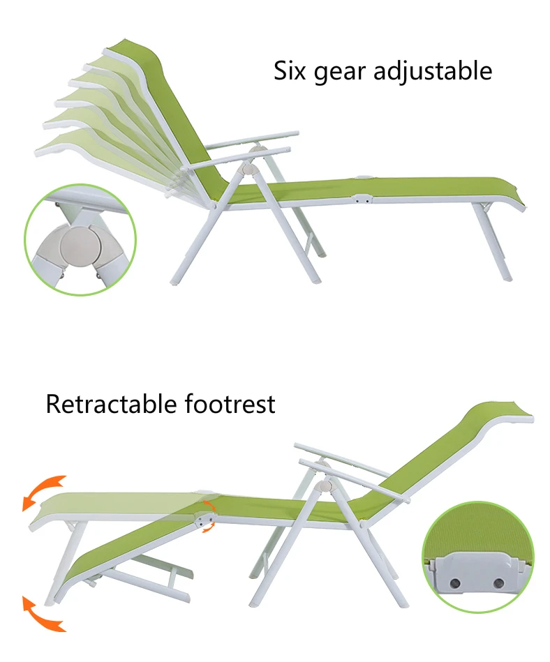 Многофункциональный складной шезлонг открытый пляж длинный стул кровать регулируемый угол дышащий балкон мебель для отдыха и досуга